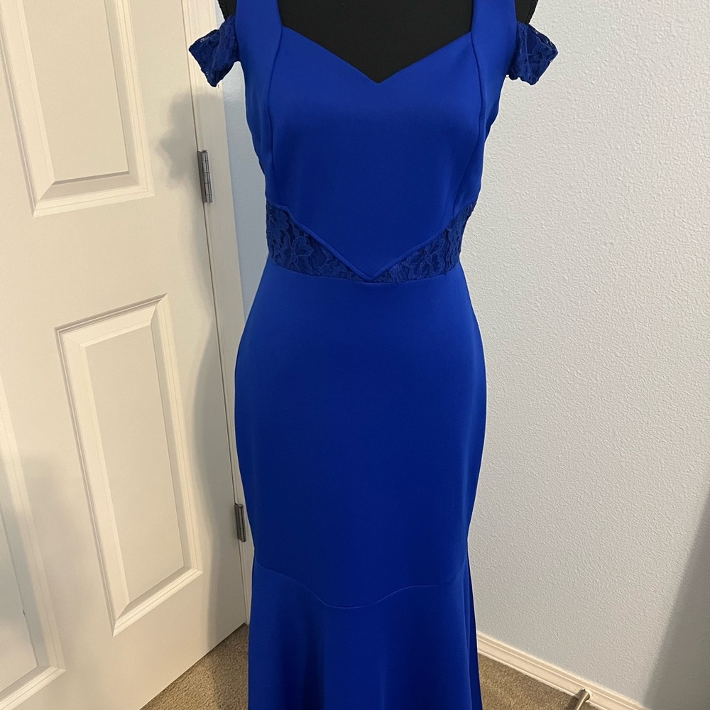 Blue Strapless Sheath Dress for Weddings